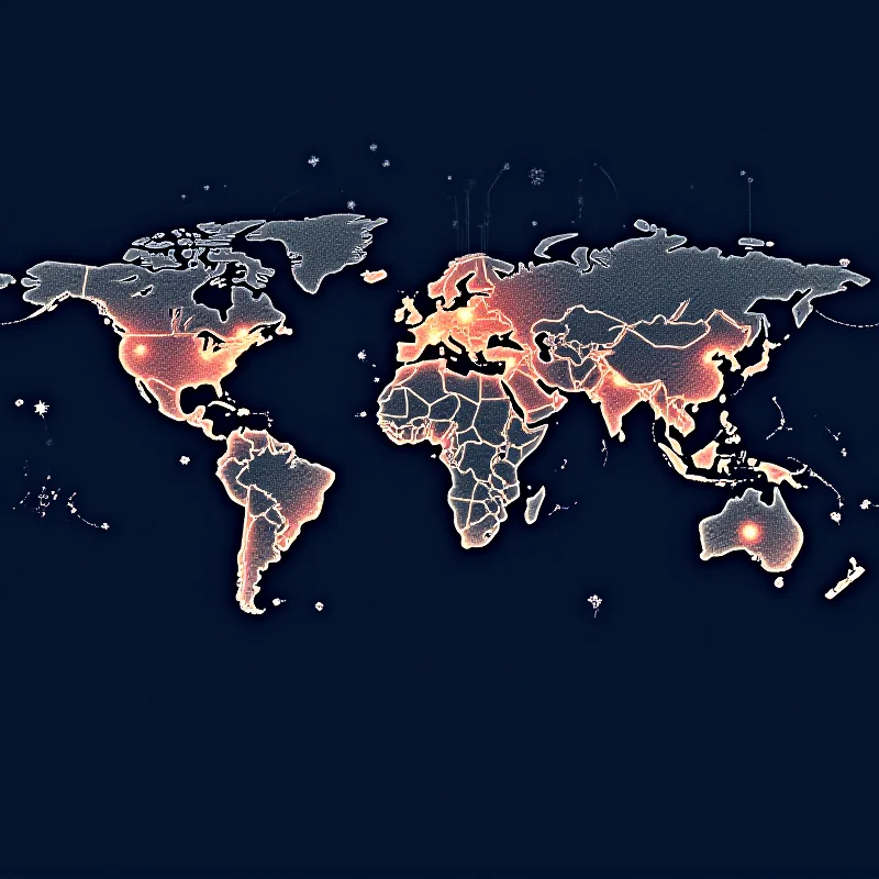 A digital illustration depicting a world map with interconnected lines, symbolizing the global reach of online radicalization and extremism.