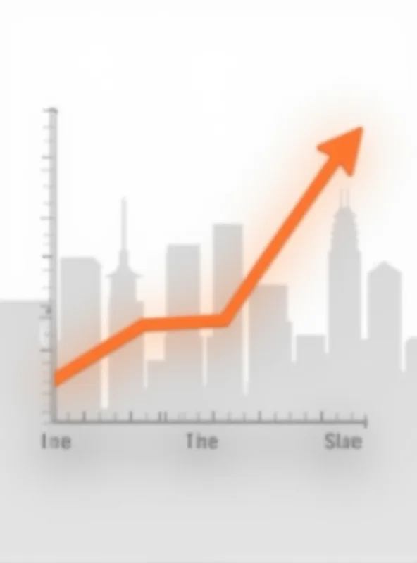 A graph showing an upward trend in rental prices, with city skylines in the background.