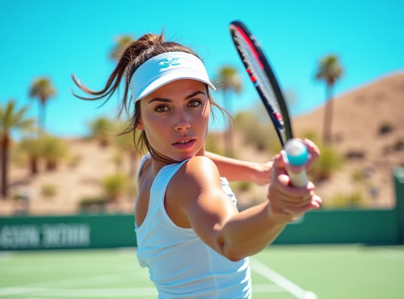 Emma Raducanu playing tennis at Indian Wells