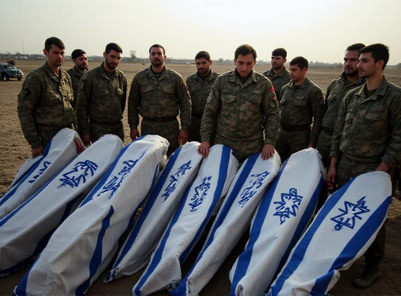 Israeli soldiers collecting coffins in Gaza