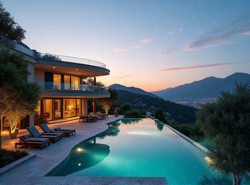 View of a villa with a pool