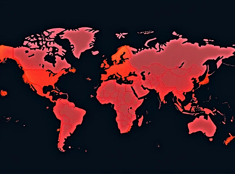 Conceptual image of a world map with highlighted areas representing potential conflict zones, including Ukraine, Gotland, and the UK.