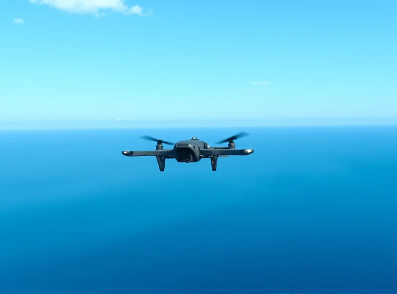 French MQ-9 Predator drone flying over the Mediterranean Sea