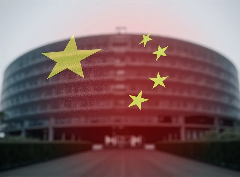 A symbolic representation of the European Parliament building with a subtle Chinese flag in the background, suggesting a shift in diplomatic relations.