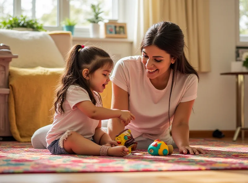 A parent and child playing together on the floor, engaging in a playful therapy session.
