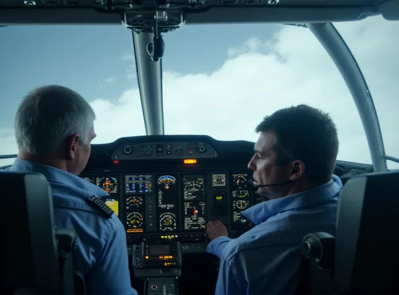 A pilot in the cockpit of an airplane