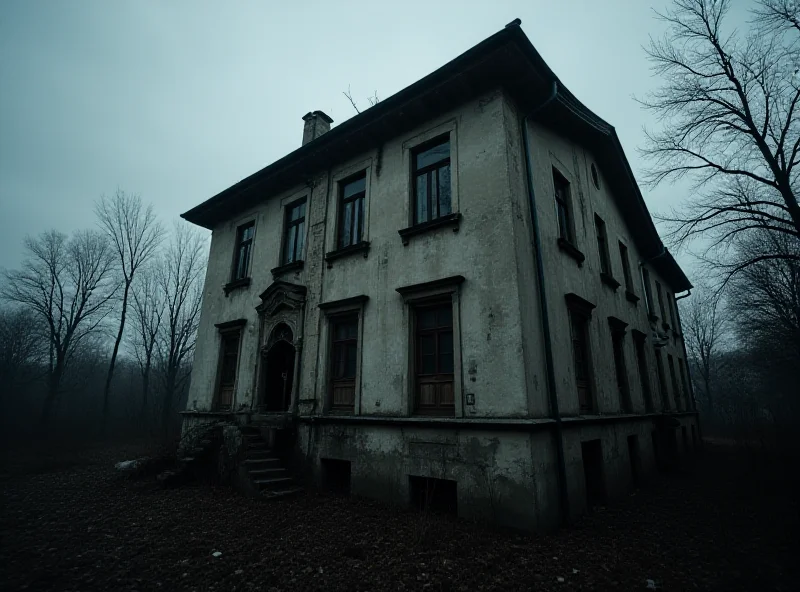 Gloomy image of an old tenement building in Poland with overcast sky