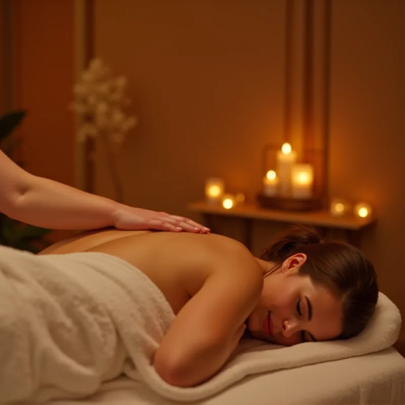 A person enjoying a spa treatment in a luxurious spa setting.