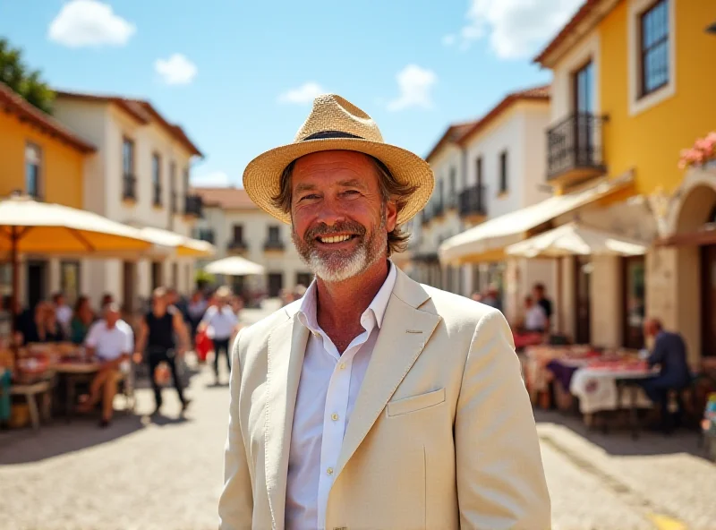Michael Portillo exploring a scenic Portuguese town