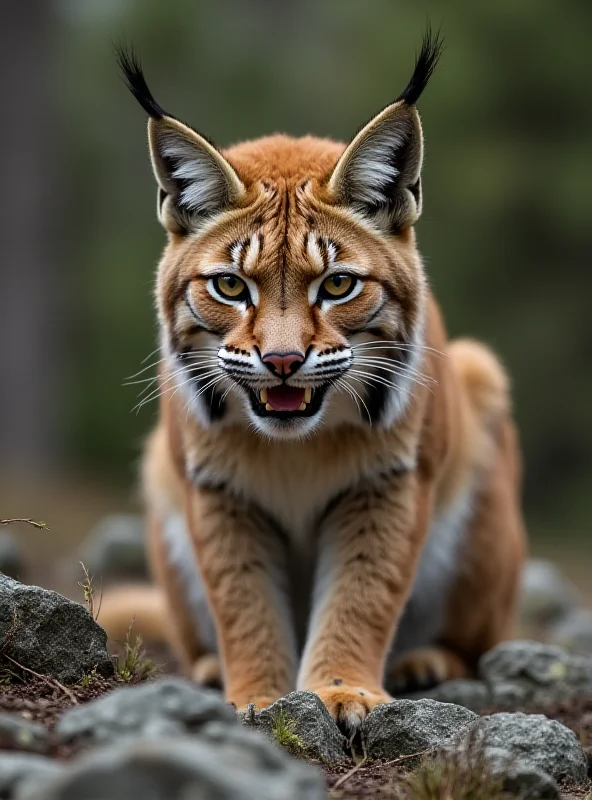 Close-up shot of a lynx in its natural habitat within the Malá Fatra National Park, emphasizing the rare wildlife the park protects.
