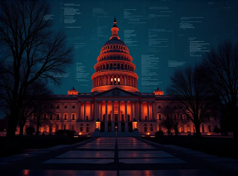 Image of the US Treasury Building with a subtle overlay of digital code, suggesting a cyber attack.