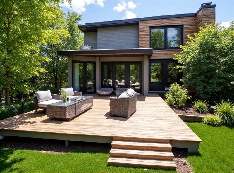 Modern deck built with Trex composite decking