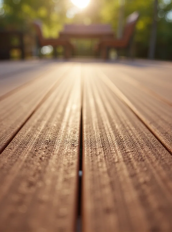 Close up of Trex decking material showing heat-mitigating technology