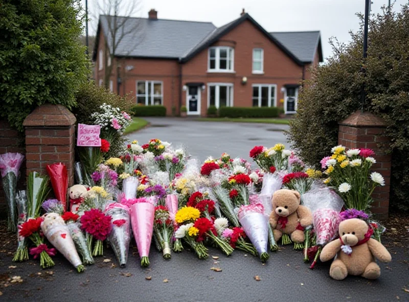 Mourners laying flowers at Kendal Rugby Club