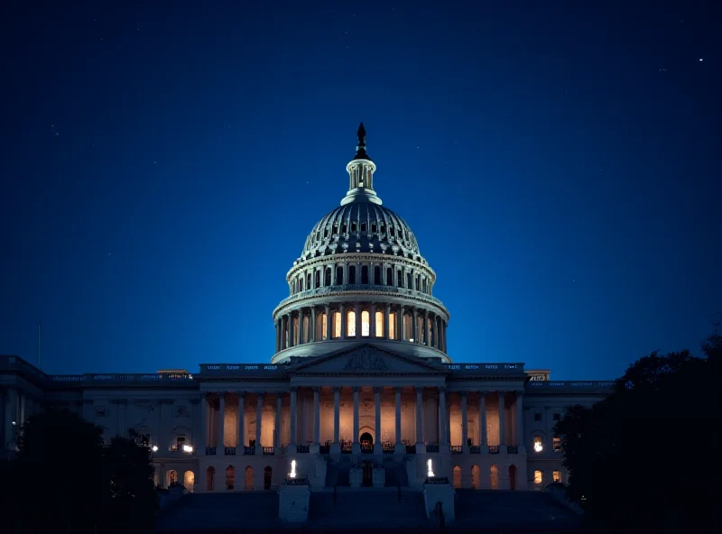 Image of the US Capitol Building at night