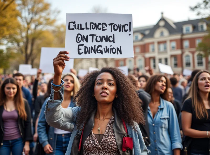 Students protesting about student loan debt