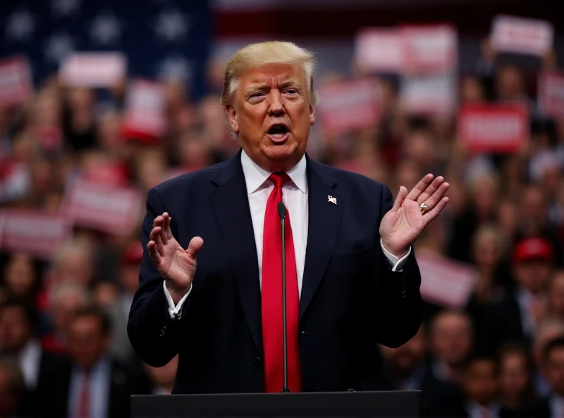 Donald Trump speaking at a rally