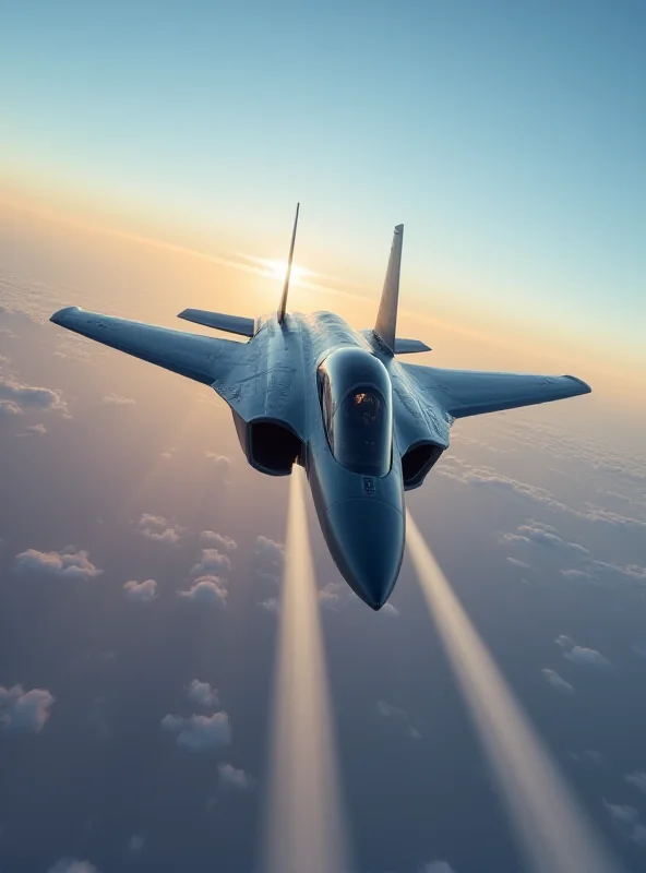 Illustration of a futuristic sixth-generation fighter jet flying in the sky