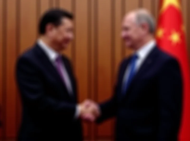 Xi Jinping shaking hands with Vladimir Putin.