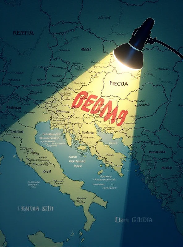 Illustration of a map of the world with a spotlight on Serbia, highlighting the USAID investigation.