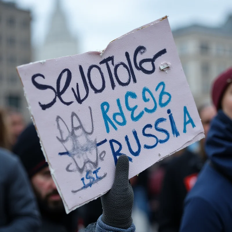 A close-up of a protest sign.