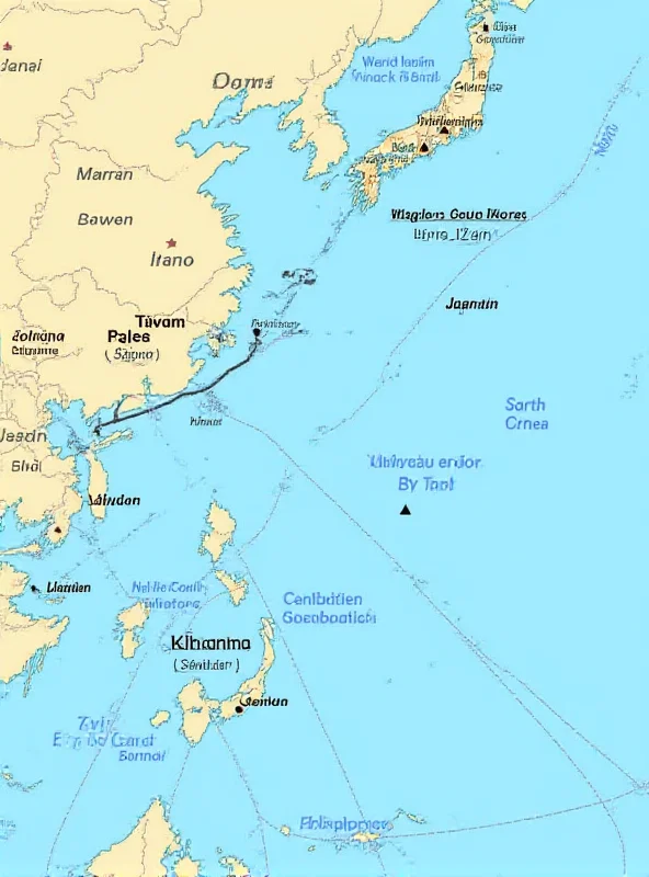 Map of the Indo-Pacific region highlighting Taiwan, the South China Sea, and surrounding countries