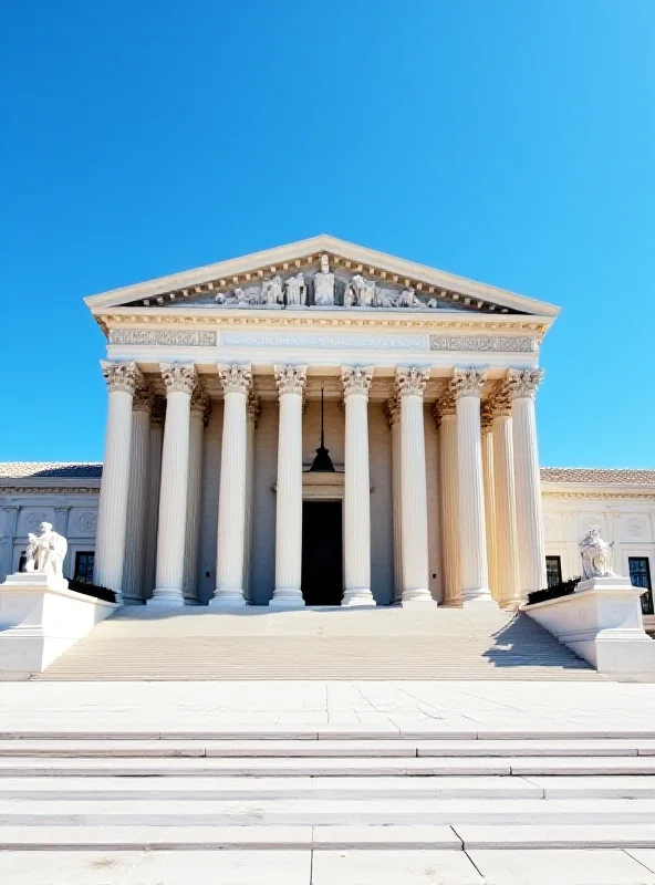 Image of the US Supreme Court building during the day, under a clear blue sky.