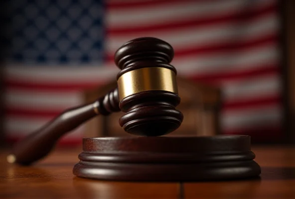 A gavel striking down on a wooden sound block in a congressional setting