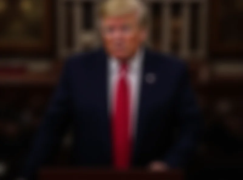 Donald Trump speaking at a press conference.