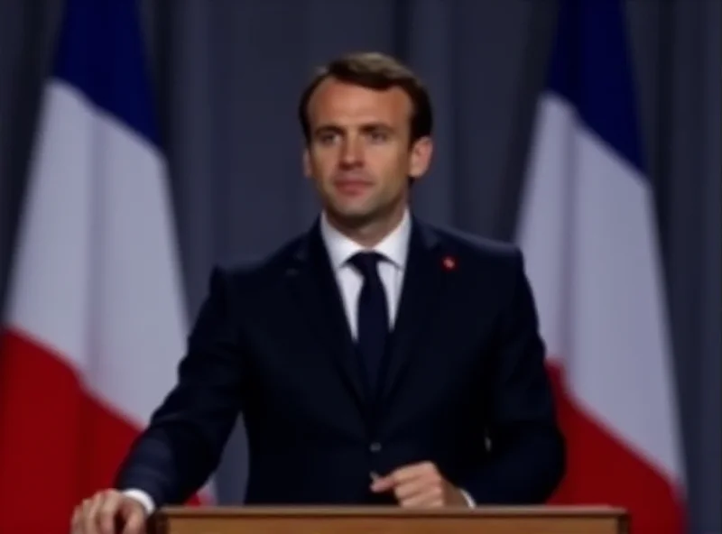 Emmanuel Macron giving a televised address