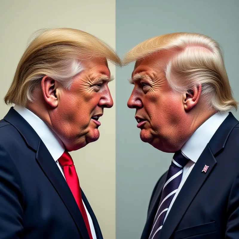 A split image showing Donald Trump on one side and the President of Panama on the other, symbolizing the political dispute.