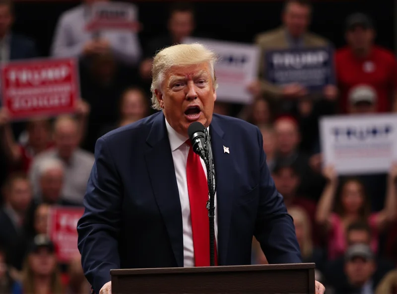Donald Trump speaking at a rally.