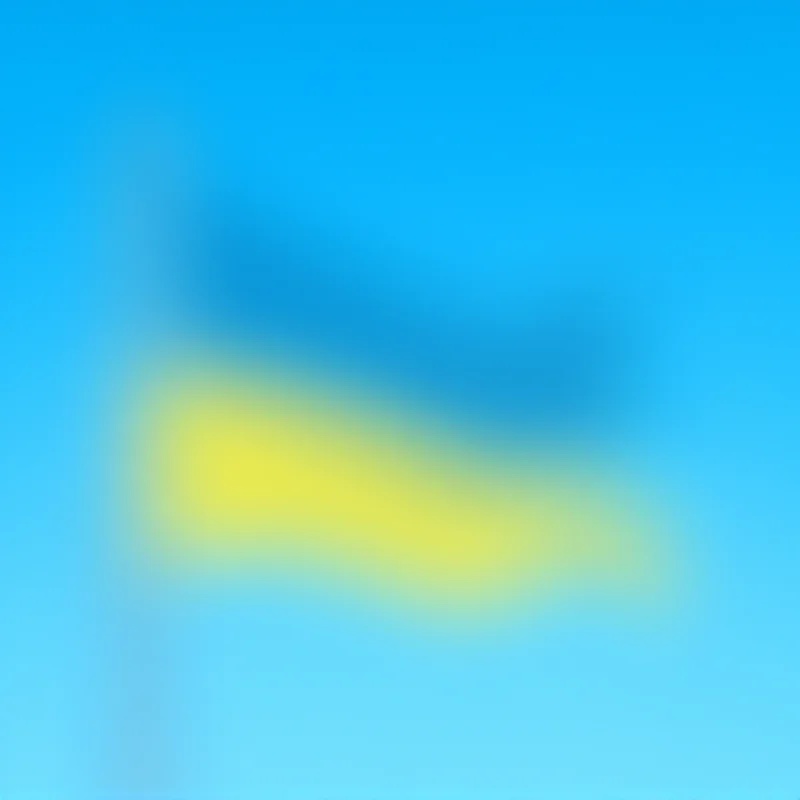 Ukrainian flag waving in the wind
