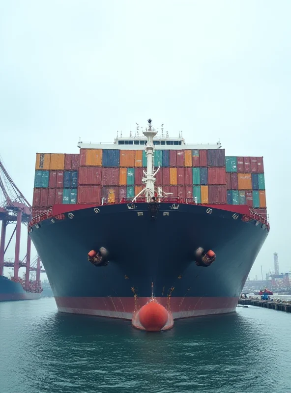 A cargo ship loaded with shipping containers.