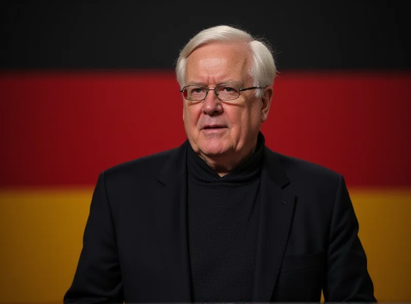 Frank-Walter Steinmeier speaking at a podium with the German flag in the background.