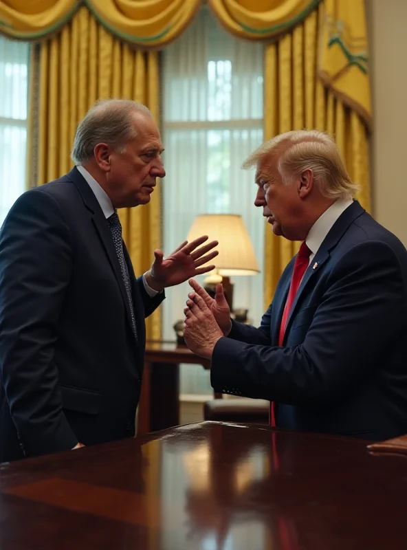 Donald Trump and Volodymyr Zelenskyy in a tense meeting in the Oval Office, captured in a photograph.