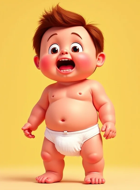 A cartoon image of JD Vance as a large baby