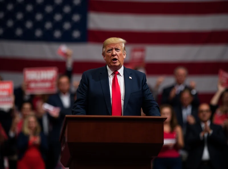 Donald Trump speaking at a rally.
