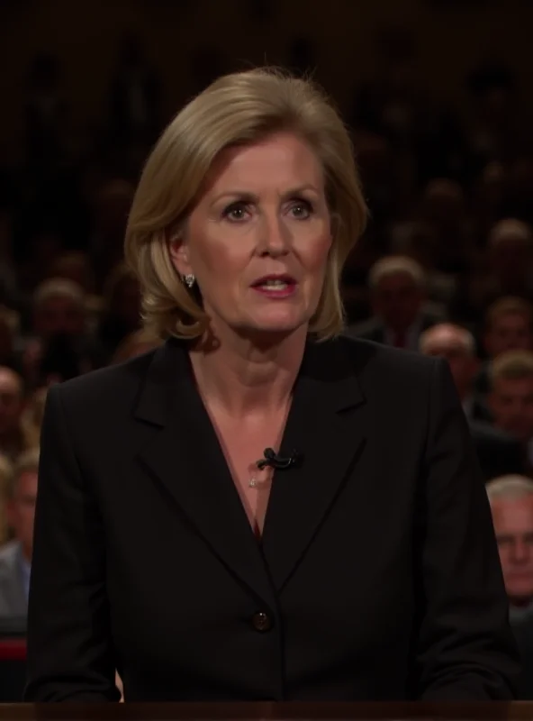 Linda McMahon speaking at a podium