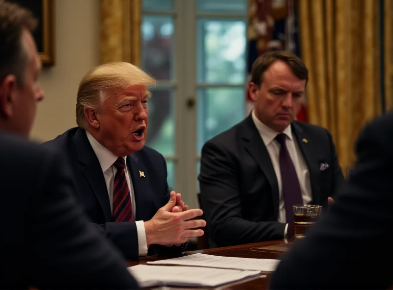 Donald Trump and Volodymyr Zelensky arguing during a meeting.