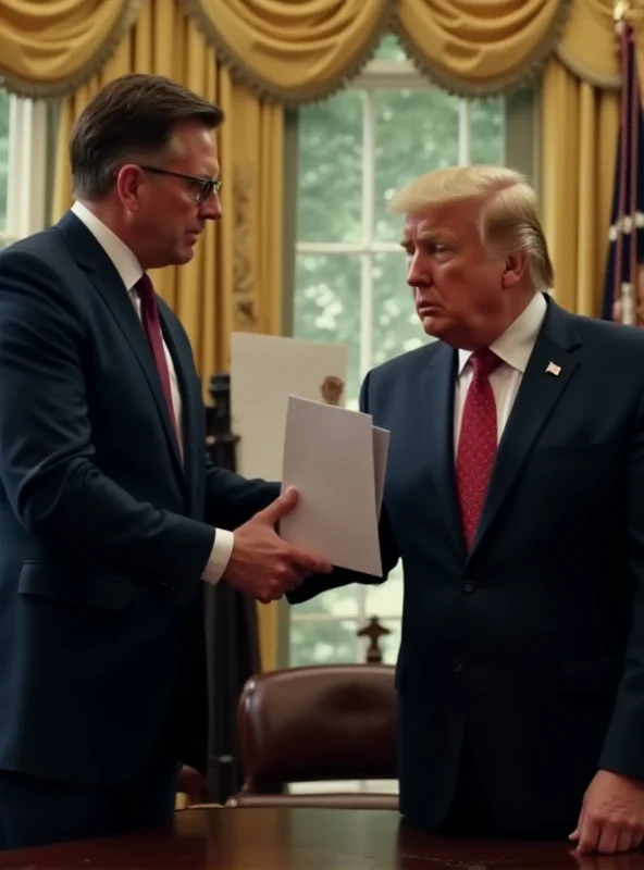 AI generated image of Keir Starmer handing a letter to Donald Trump in the Oval Office.