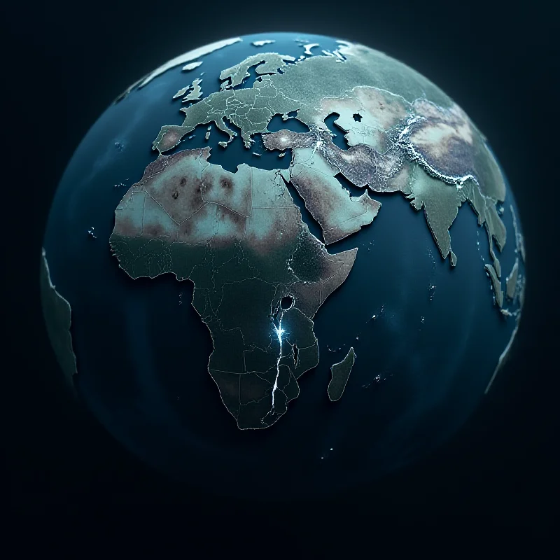 Digital art depicting a globe with cracks forming on the surface, symbolizing a shift in global power dynamics.