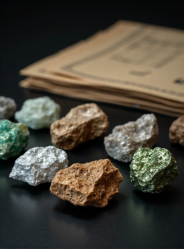 A close-up shot of mineral samples, possibly related to the deal, with a blurred background of official documents.