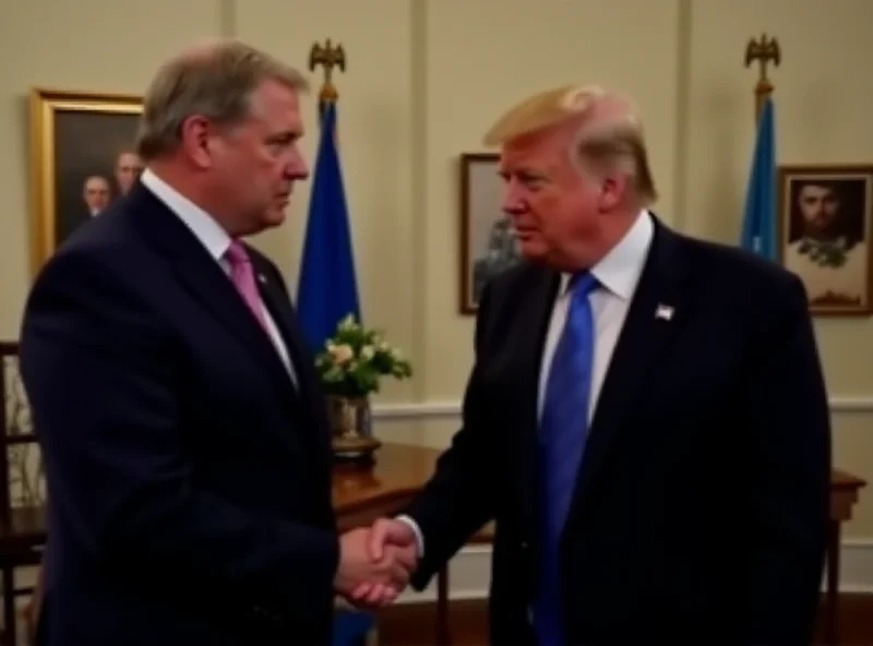 Donald Trump and Volodymyr Zelenskyy shaking hands