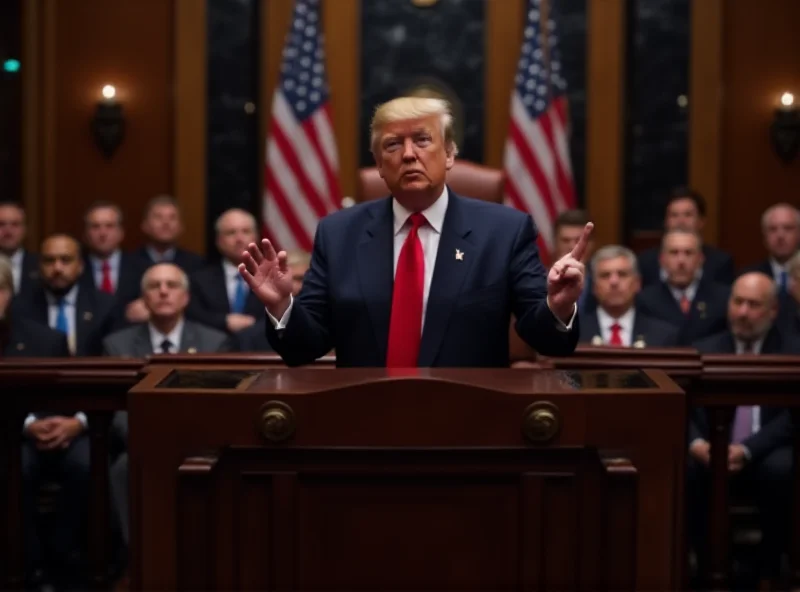 Donald Trump giving a speech to Congress