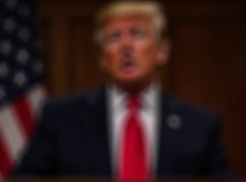 Image of Donald Trump speaking at a podium, addressing Congress, with a serious expression.