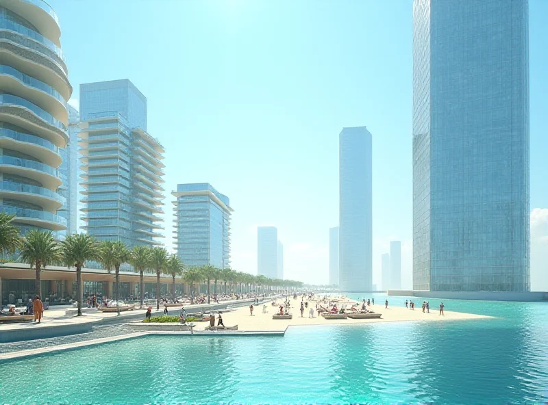 AI-generated image of a futuristic Gaza with skyscrapers and luxury buildings