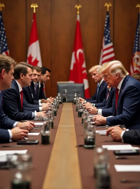 Image of Donald Trump and Justin Trudeau looking displeased during a meeting.