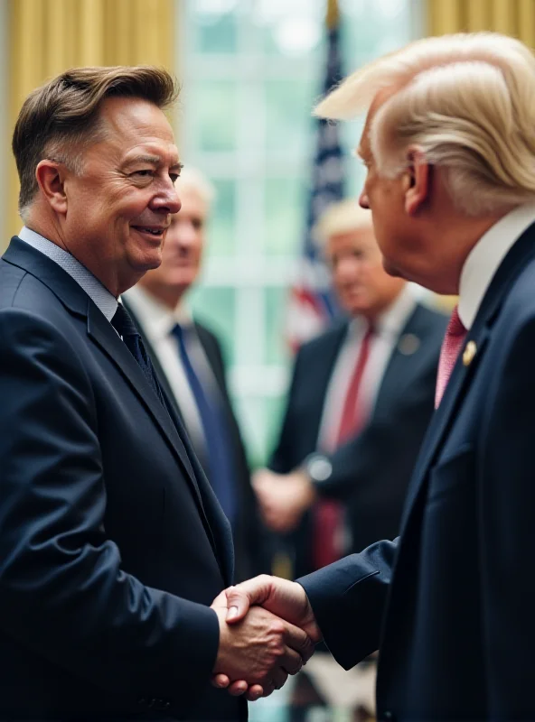 Image of Elon Musk and Donald Trump shaking hands, captured in a candid moment.