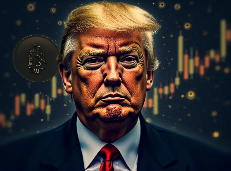 Conceptual image of Donald Trump's face overlaid on a Bitcoin symbol, suggesting his influence on the cryptocurrency market.